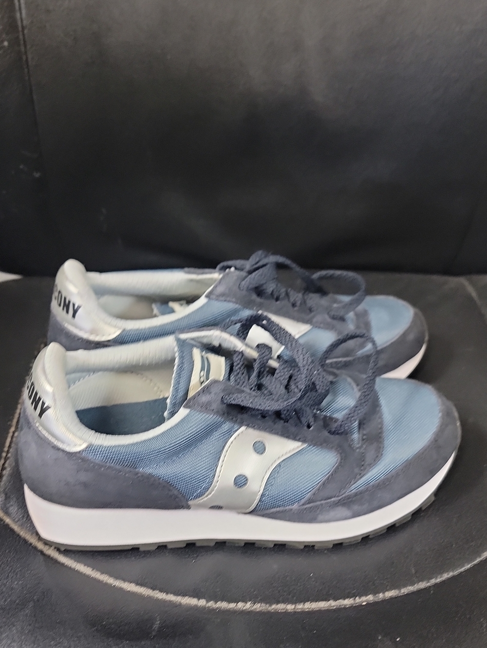 Saucony Women's Light Blue and Navy Classic Runner Sneakers